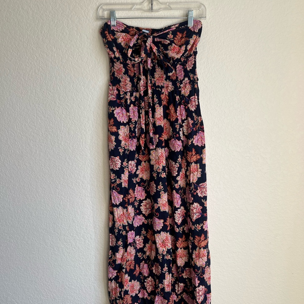 Old Navy Strapless Floral Dress - Pink and Navy